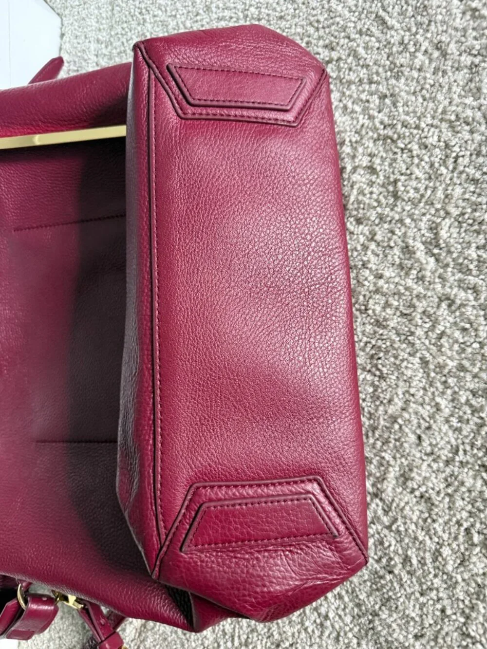 Stuart Weitzman Pebbled Leather Burgundy Hobo Bag